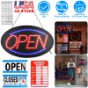 LED Open Sign 22.64x13.78In Business Neon Open Sign Advertisement Board with Steady Flashing Modes Business Hours and Open Closed Sign