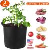3 Pack Plant Grow Bags Potato Vegetable Planter Bags Breathable Planting Fabric Pots 7Gallons