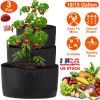 3 Pack Plant Grow Bags Potato Vegetable Planter Bags Breathable Planting Fabric Pots 10Gallons