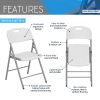 Techni Home Granite White Folding Chairs – Set of 4