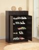Shoe Storage Cabinet, Home Shoe Organizer with Five Shelves and Two Drawers in Red Cocoa