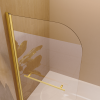 31 in. W * 55 in. H Frameless Shower Doors for Bathtub, 1/4" (6mm) Thick SGCC Tempered Glass Door, Pivot Shower Door Panel for Bathroom, Brushed Gold