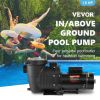 VEVOR Pool Pump 1.5HP 230V, Variable Dual Speed Pumps 1100W for Above Ground Pool, Powerful Self-priming Pump w/ Strainer Filter Basket