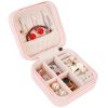 Mini Jewelry Storage Box Portable Ring Earring Necklace Storage Travel Case PU Leather Jewelry Organizer Gift