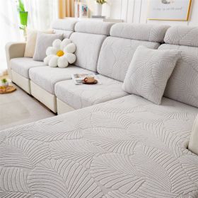1 Pc Jacquard Velvet Elastic Sofa Cover, All Inclusive Universal Set, Anti Cat Scratch Hat, All Season Universal Anti Slip Seat Cushion (Color: Light Gray, size: Sofa back cover)