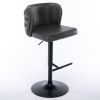 A&A Furniture,Swivel Barstools Adjusatble Seat Height, Modern PU Upholstered Bar Stools with the whole Back Tufted