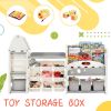 Kids Bookshelf Toy Storage Organizer with 17 Bins and 5 Bookshelves