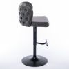 A&A Furniture,Swivel Barstools Adjusatble Seat Height, Modern PU Upholstered Bar Stools with the whole Back Tufted